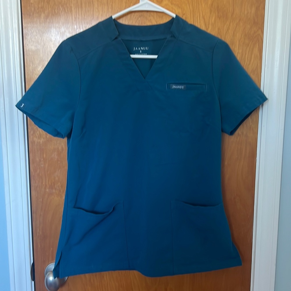 Jaanuu Caribbean Blue Jogger Scrubs Set Size Small